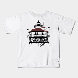 Lighthouse Drawing Illustration Kids T-Shirt